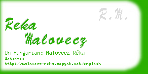 reka malovecz business card